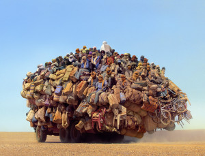 Uno dei furgoni per la traversata del deserto del Sahara